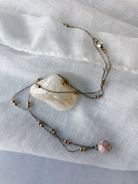 A gold plated necklace with a 10mm Citrine bead on a delicate chain with 3mm Ball and 1mm Curb Chain.
